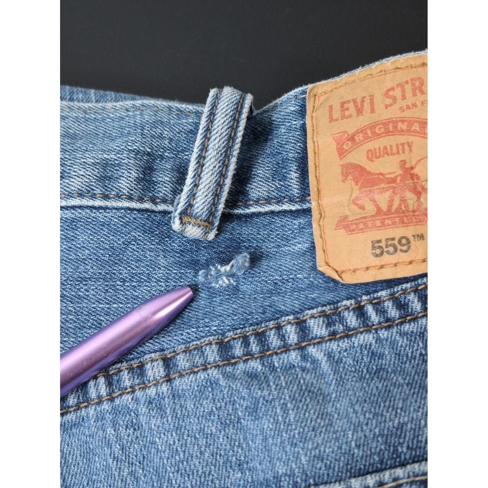 Levi's 559 Men 40 X 32 Western Jeans Distressed Warn In Relaxed Straight Stretch